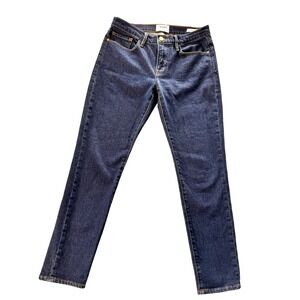 Frame Le Garcon Jeans Women's 27 x 28  Dark Blue Denim Stretch Relaxed Tapered